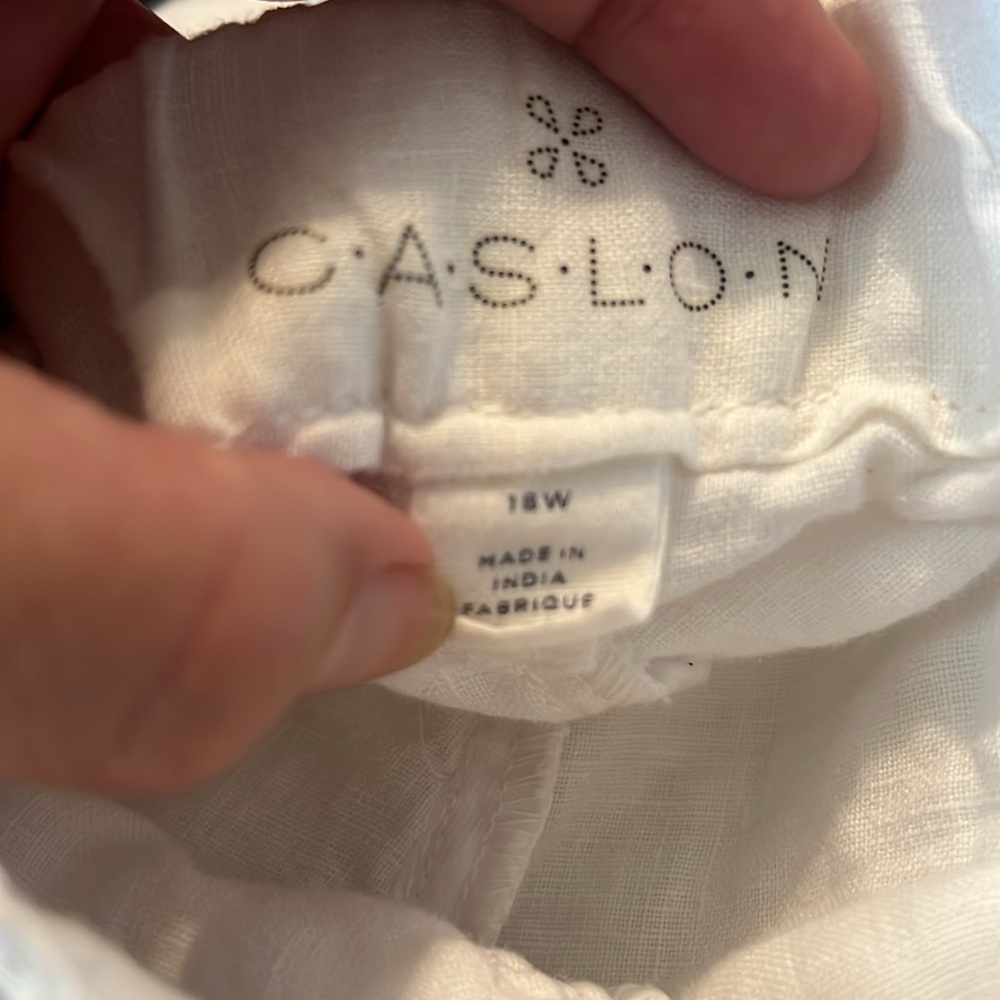 Caslon Nordstrom  100% linen drawstring off white pants plus 1X - Picture 9 of 10
